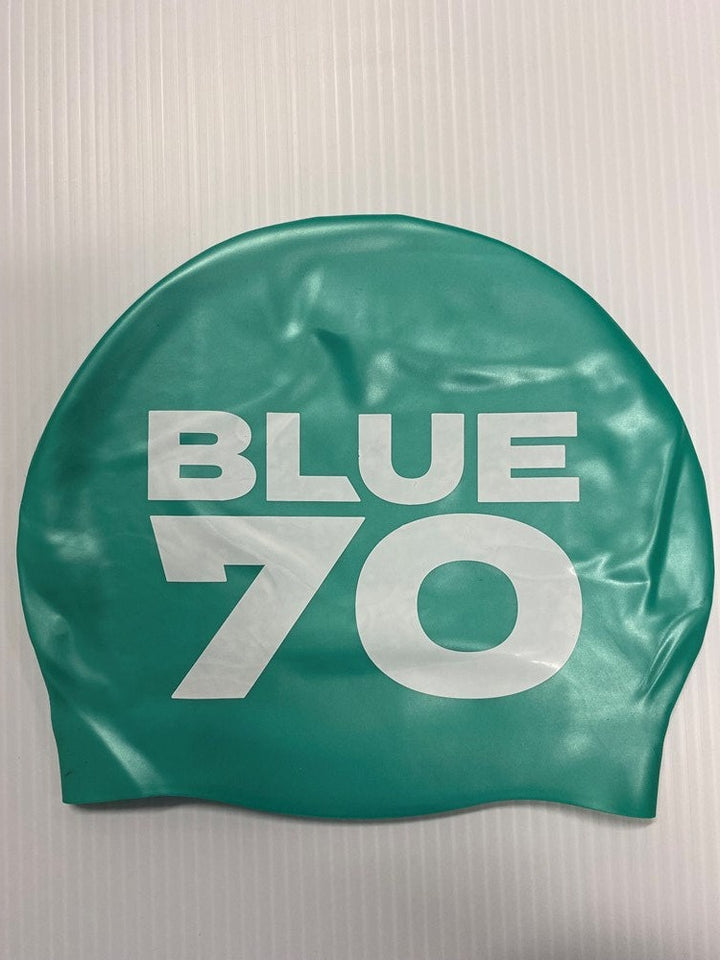 SILICONE SWIM CAP TEAL 2022 LOGO BLUE70
